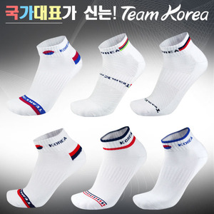 Team Korea 남녀 스포츠양말 단목 6족세트/골프양말